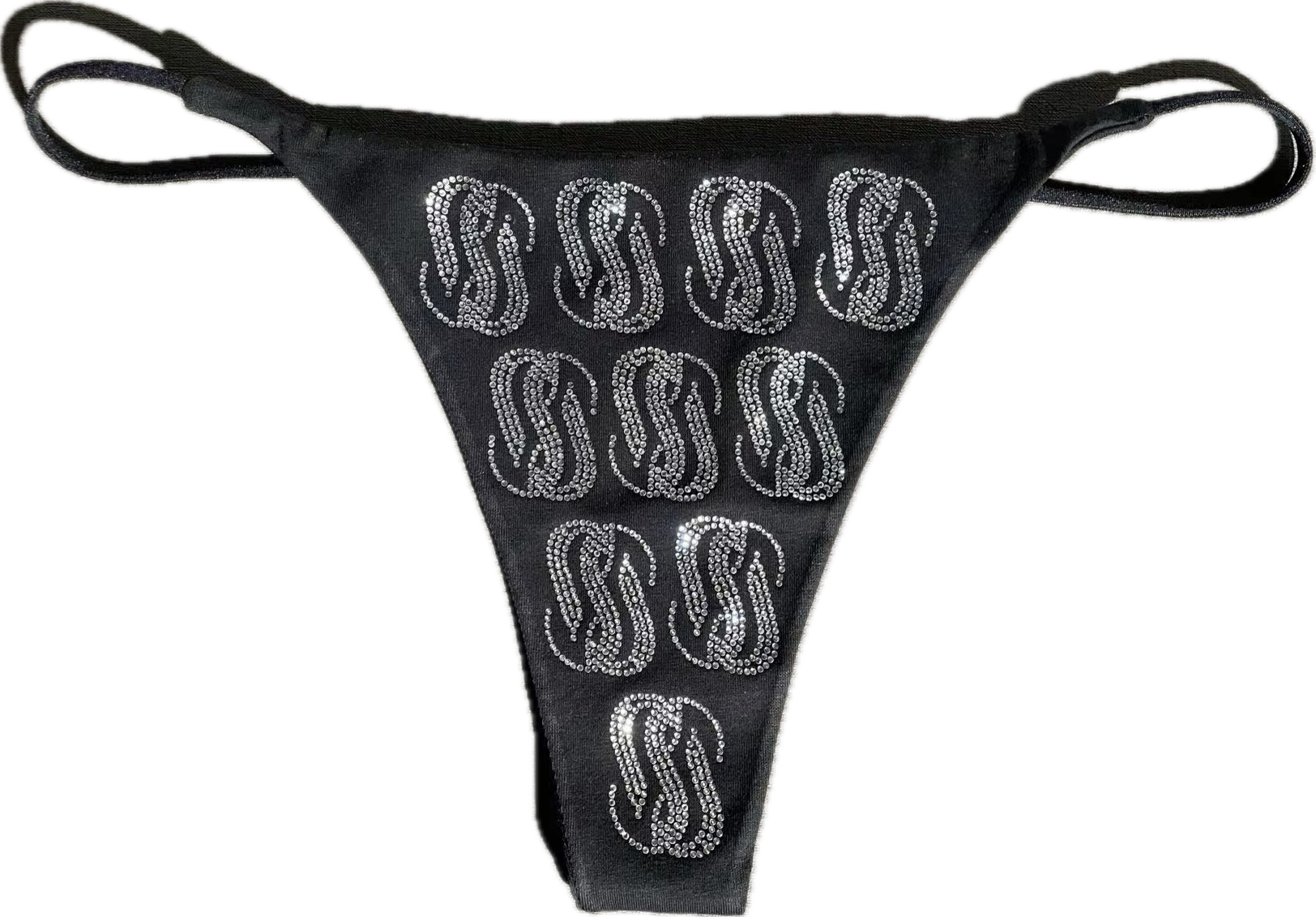 Crystal Embellished Logo Thong