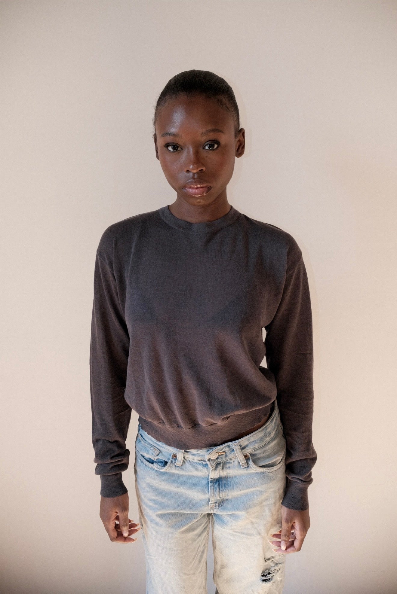 005 Sheer Knit Sweater - Slate – Sokipreye